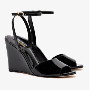 NWT Larroude Yves Wedge In Black Patent Leather - Sz 9.5